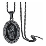 Puede Grabar St Christopher Collar De Medalla Para Los ...