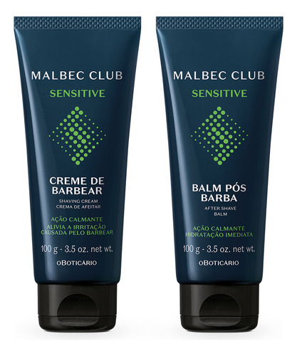 Kit Malbec Club: Creme Barbear 100g + Balm Pós Barba 100g