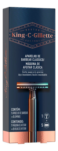 Máquina De Afeitar Clásica Gillette King C + 5 Navajas