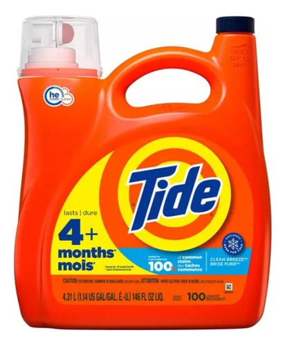 Tide Clean Breeze Detergente Jabon Liquido 4.3 L