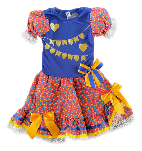 Fantasia Junina Infantil Vestido Menina Festa Sao Joao