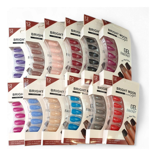 Kit Uñas Postizas Gel Fantasy-pack De 12 Kits