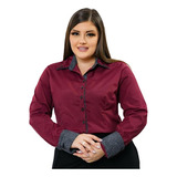 Camisa Social Feminina Plus Size Uniforme - Dv