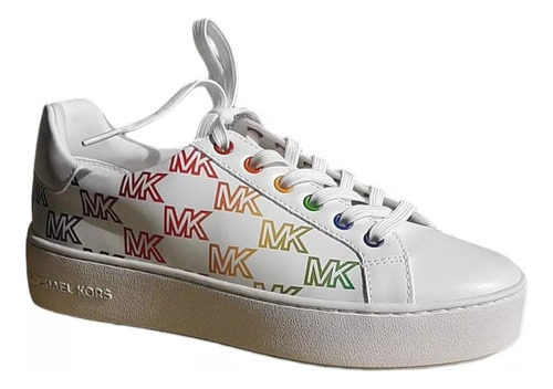 Tenis Michael Kors Popppy Lace Up Mk Arcoiris En Caja