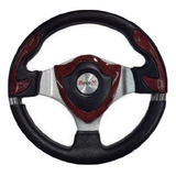 Volante Bronx Automotriz Negro Cromo/madera Escudo