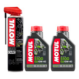 Kit 2l Aceite Motul 5100 10w40 Y Lubricante Motul C4 Yamaha