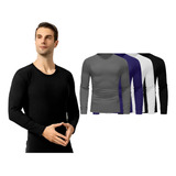 Pack 3 Polera Termica Polar Bamboo Hombre Primera Capa Bambu