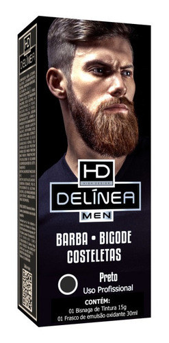 Delinea Men Tintura Para Barba Preto 15gr