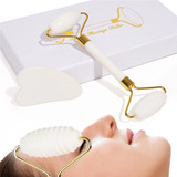 Set Jade Roller Y Gua Sha Shenghang Para Rostro Y Cuerpo