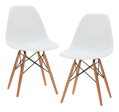 Set X2 Silla Comedor Eames Living Diseño Moderno Madera !!