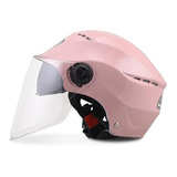 Medio Casco De Moto Eléctrica Mujer A Prueba De Sol Doble [u