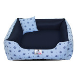 Cama Caminha Pet Para Cachorro E Gato - Tamanho M 60x60 Cor Coroa Azul