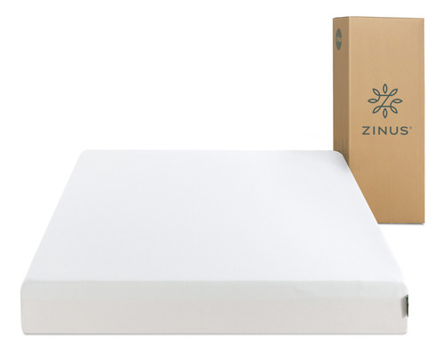Colchón 2 Plazas Long Espuma Zinus Compact Memory 150x200x20 Color Blanco