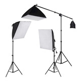 2 Softbox 50x70 Quadruplo+1 Softbox 40x40 Girafa Soquete E27