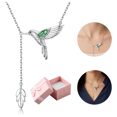 Krelvixos Dije De Colibrí De 925 Plata Joyeria Acero Inoxidable Collar Moda Mujer Regalo con Caja Exquisita,Joyeria Dama, Regalo Mujer Novia Día de San Valentín Regalo Día la Madre, regalo para mamá | Envío gratis