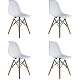 Set 4 Sillas Eames Mundo In Oslo Para Comedor Color De La Estructura De La Silla Blanco Color Del Asiento Blanco