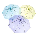 Kit 2 Piezas Paraguas Translucidos Reforzados 90cm Colores