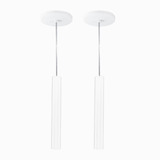 Kit 2 Pendente Tubo Palito Moderno 30cm - Branco