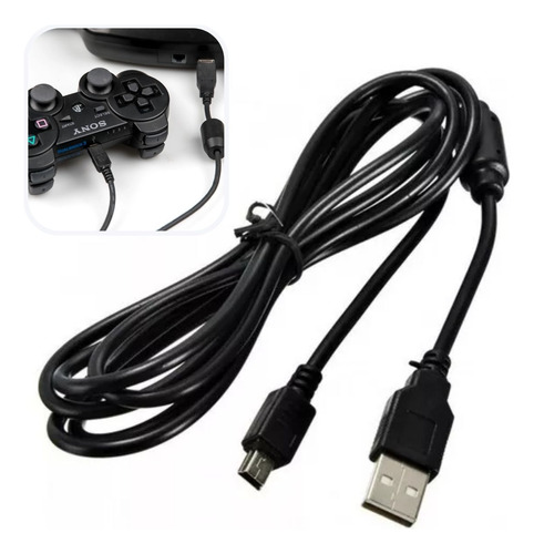 Cabo Usb Controle Para Ps3 Play 3 Carga Sincroniza Manete