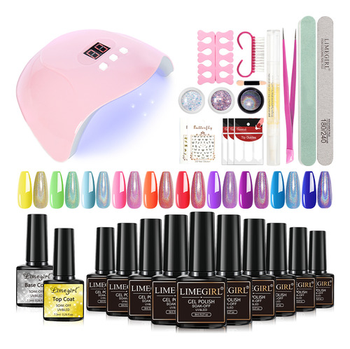 Set De Esmalte En Gel Con Lámpara Uv Para Uñas Quick Buildin