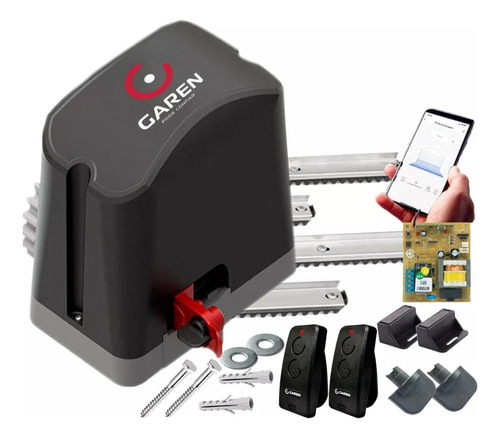 Kit Motor Deslizante Garen Casa Wifi 3 Metros 2 Cont Via App