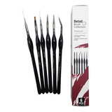 Giorgione Set X6 Pincel Para Detalle Premium Cabo Corto 