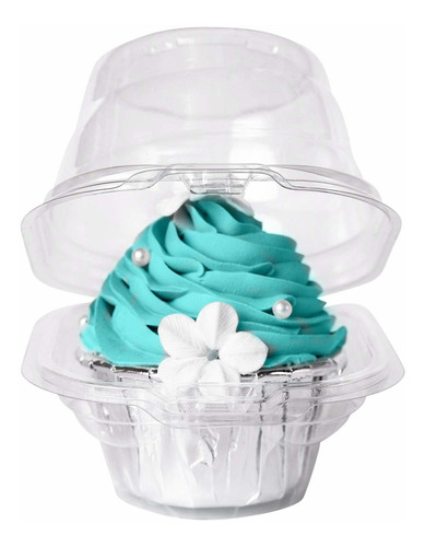 Porta Cupcakes [50 Piezas] Caja Individual Transparente Ppp