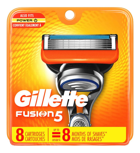 Gillette Fusion5 Power Ocho Cartuchos Para Afeitar 5 Hojas