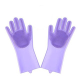 Guantes Silicona Esponja Lavaplatos Cocina X2 Limpieza Lavar