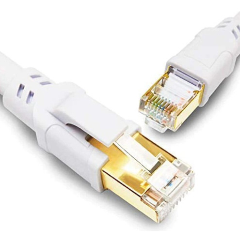 Cable Lan Ethernet Cat8 Rj45 5 Metros /  Blanco 