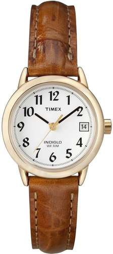 Reloj Mujer Timex Correa De Piel Luz Indiglo 25 Mm T2j7619j