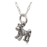 Collar De Encanto De Perro Shar Pei Pequeño De Plata E...