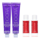 Kit Igora Royal Fashion Lights L89 Vermelho Violeta 60g E Ox