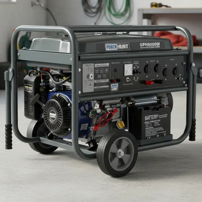Generador Manual y electrico Power Hunt 8000W 16 hp Power Hunt Gph8000w Volts: 110 \u002F 220 V 7 hora de operación | Meses sin interés
