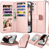 Funda Para Samsung Galaxy S22 -  Oro Rosa Con Tarjetero