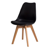 Cadeira Leda Saarinen Wood Estofada Design Base Madeira Várias Cores Sala Jantar Cozinha Cor Da Estrutura Da Cadeira Preto