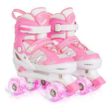 Patines Ajustables Con Luces Para Niños Y Niñas Principiante