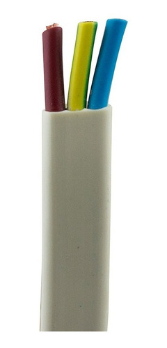 Cable Vaina Plana Blanco 3x2,5 Mm² X Metro Lineal.