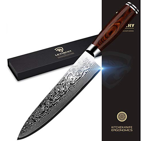 Levinchy Damasco Cuchillo De Chef De 8 Pulgadas, Profesional