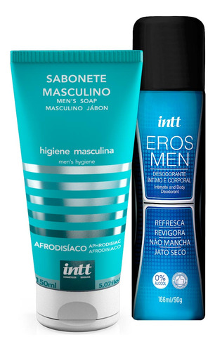 Kit Sabonete Men 150ml + Desodorante Eros Men 166ml Intt