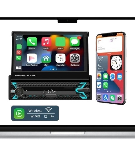 Aparelho Som Mídia Retrátil Universal Carplay 