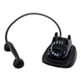 Teléfono Vintage De Casa De Muñecas De Madera 1:12, Negro