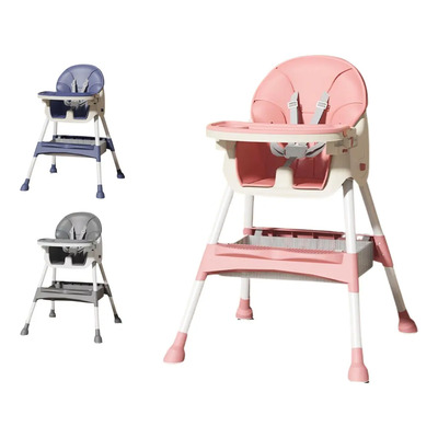 Silla Alta Periquera Plegable Ajustable Colores Nappsbabies Color Rosa Claro Periquera Foldable | Meses sin interés