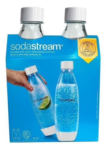 Pack X 2 Botellas Twinpack Soda Stream Blancas 1 L