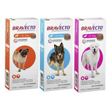 Bravecto: 01 4,5 A 10kg + 01 20 A 40kg + 01 40 A 56kg