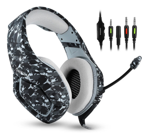 Fone De Ouvido Headset Gamer Onikuma K1b Cinza Xbox/ps4/pc