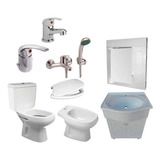 Juego De Baño Completo Griferia Inodoro Vanitory C27 Eg