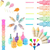 Kit 60 Mini Caneta Marca Texto Fofo Divertidas Kawaii Brinde