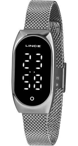 Relógio Digital Lince Prata Feminino Led Branco Original