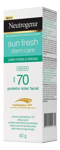 Protetor Solar Neutrogena Sun Fresh Derm Care Fps 70 40g
